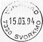 125286 Vormstad PiB ved Coop Marked Svorkmo fra 14.03.2002 til 25.08.2009 125515 Vormstad PiB ved Best Vormstad fra 25.08.2009 Stempel nr. 1 Type: SL Utsendt 1905 THAMSHAVN Innsendt 23.06.