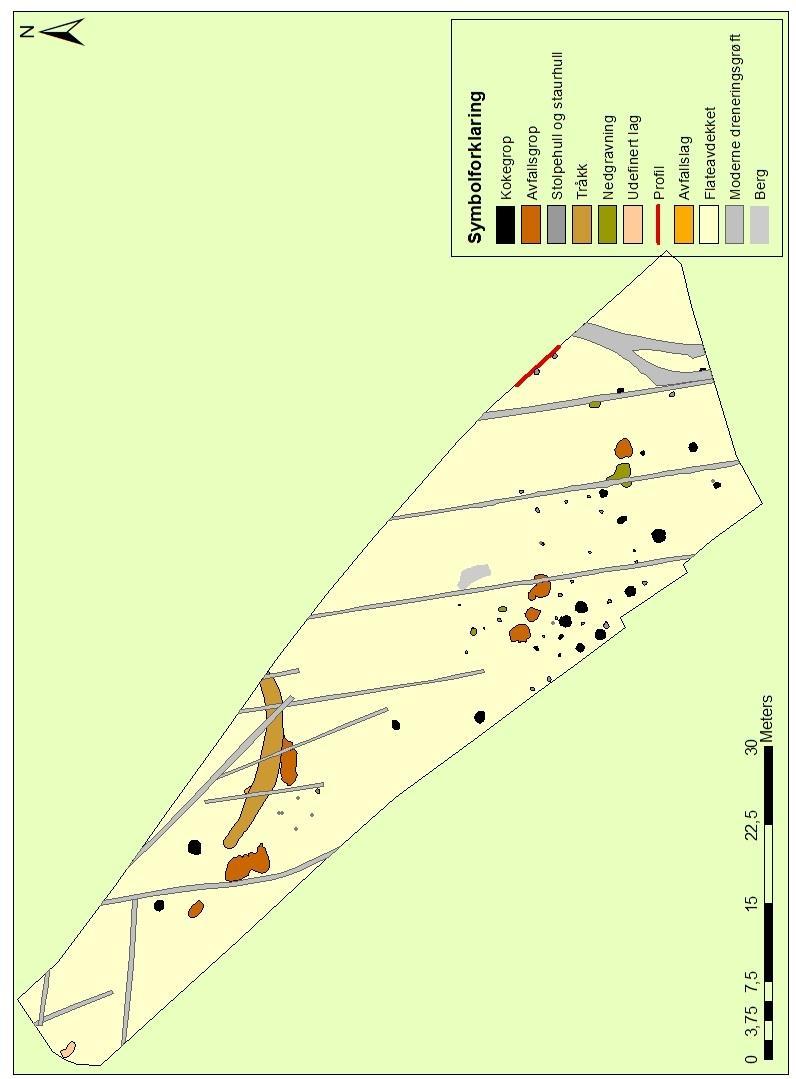 Figur 7: Oversiktskart, utgravningsområde