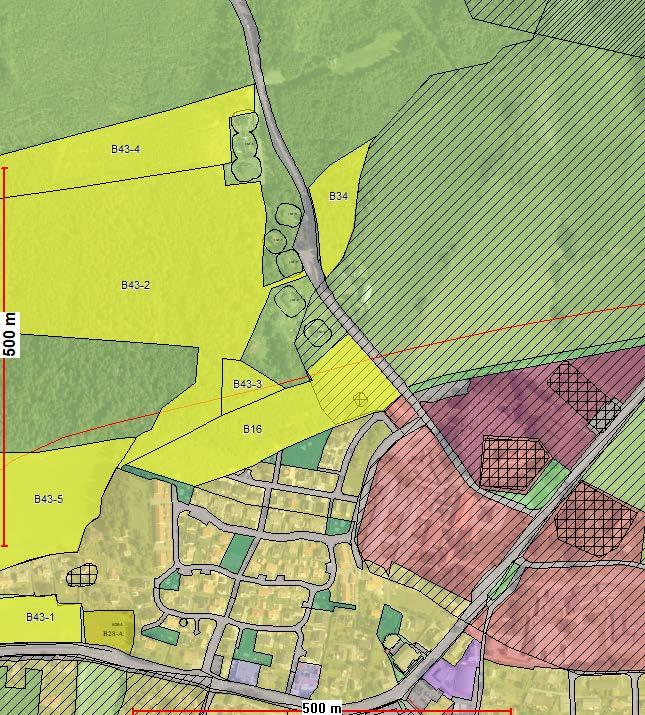 1032/7 B34 Ha kestadveien 36 NÅVÆRENDE FORMÅL: LNF 7,3 DAA Innspillet støtter opp om bærekraftig by- og tettstedsutbygging i forhold til det prioriterte lokalsentret Tjøllingvollen, men ligger på