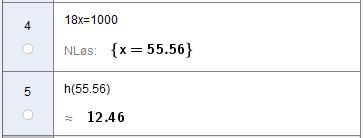 56 timar (55 timar og 34 minutt) på å fylle opp 1000 m. Vi finn høgda i den nye tanken ved å rekne ut h 55,55 1,46 der vi føreset at modellen frå oppgåve a) også gjeld for den nye tanken.