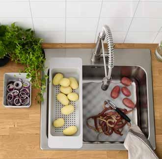TILBEHØR TILBEHØR Tilbehør til oppvaskkum Dette tilbehøret er til hjelp i arbeidet som foregår i og omkring oppvaskkummen, både når du tilbereder mat og vasker opp.