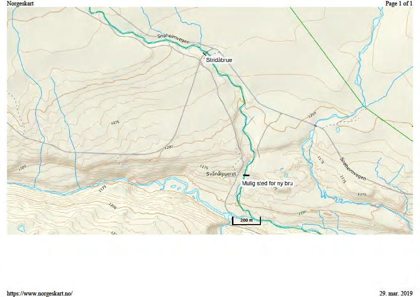Kart 3: Kart over området ved Stridåbrue og