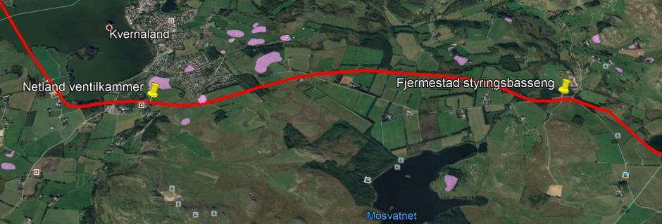 2 Fjermestad Styringsbasseng - Netlan ventilkammer På strekningen fra Fjermestad styringsbasseng til Netlan ventilkammer treffes der overveiende avsetninger av tykk morene.