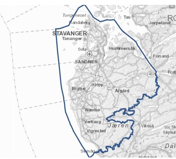 2. Vannområdet vårt Følgende kommuner ligger innenfor vannområde Jærens område: Gjesdal Hå Klepp Randaberg Sandnes Sola