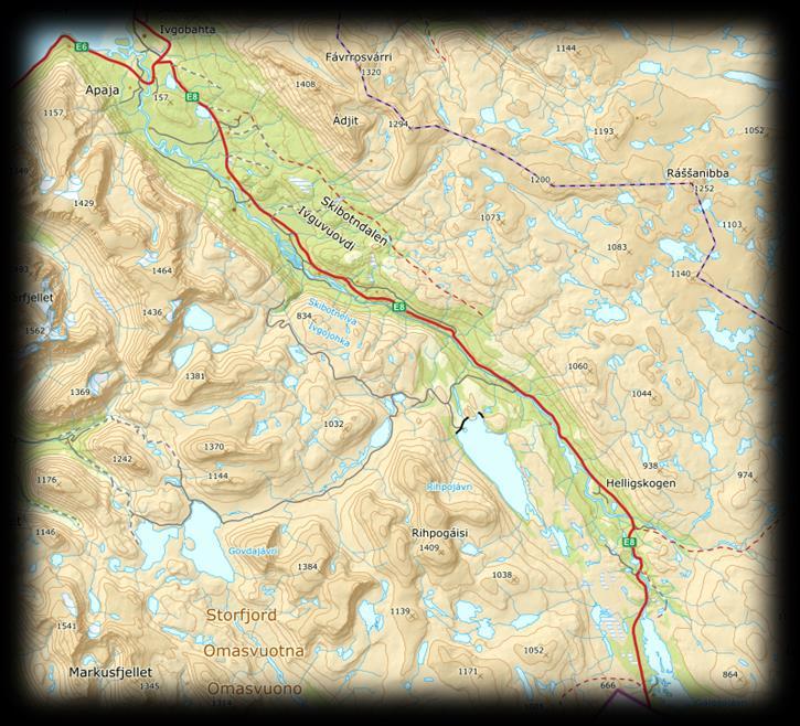 Så til teststrekningen E8 Borealis 40 km med to-felt vei hvor det meste av infrastruktur manglet. Vi måtte rigge strekningen på ca.