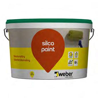 weber silco paint Produktdatablad PRODUKTFORDELER Diffusjonsåpen Meget lavt vannopptak Egnet til overflatebehandling av tidligere akrylmalte flater PRODUKTBESKRIVELSE weber silco paint er en