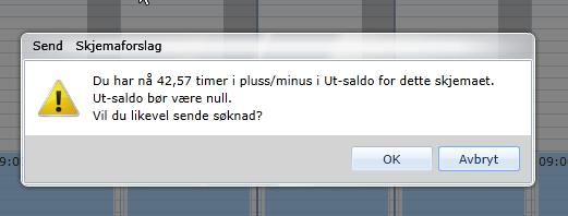 I kolonnen til høyre vil det vise en del tall under overskriften Beregnet tid i planperioden. Planlagt mer-/mindre-tid i planperiode er tallet som vil endre på ut-saldo i forhold til inn-saldo.