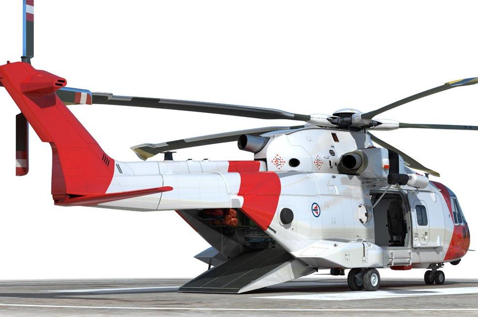 Nytt redningshelikopter AW 101 Lang rekkevidde Høy flyhastighet Kan fly i