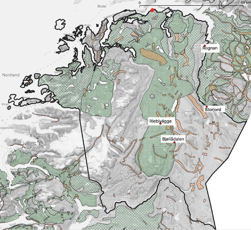 4.3 Årstidsbeiter 4.3.1 Generelt om distriktet Siden Saltfjellet er et helårsdistrikt medfører det at grensene mellom de ulike årstidsbeitene ikke er like entydige som i for eksempel et