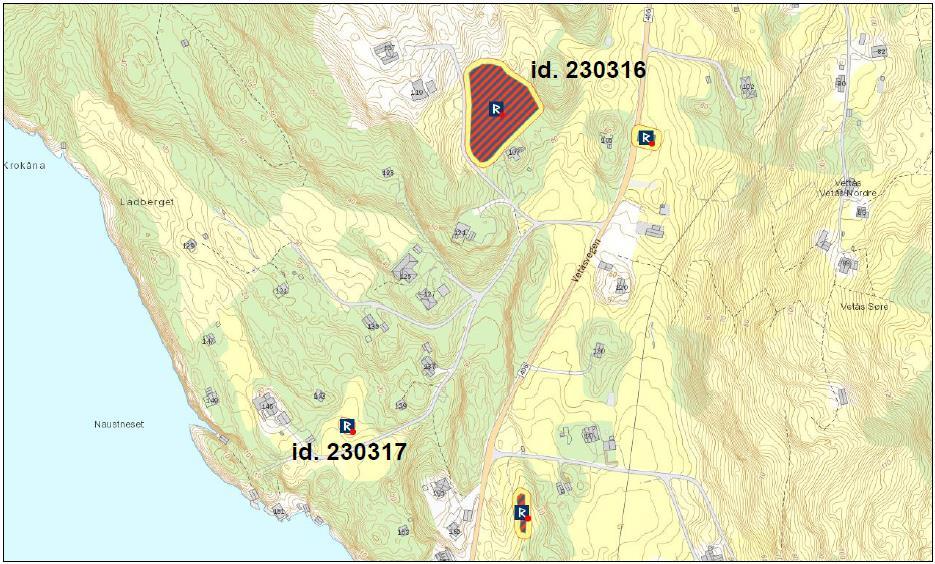 Kjelde: miljostatus.no/kart Den arkeologiske registreringa vart gjennomført 09.05.-10.05, 15.05.-16.05. og 19.05.2017.