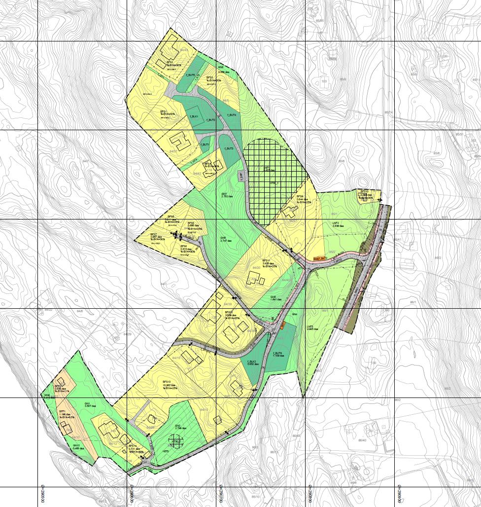 8 SKILDRING AV PLANFORSLAGET 8.1 INNLEIING Planområdet omfattar eit stort areal som er avsett til bustadområde.