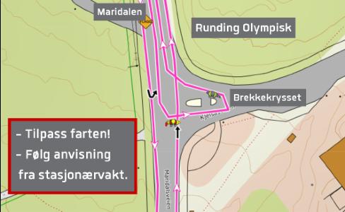 Sykkelløypen går ned Sognsveien til Carl Kjelsens vei til Maridalsveien og inn til Skar, innerst i Maridalen, for vending og samme vei tilbake.