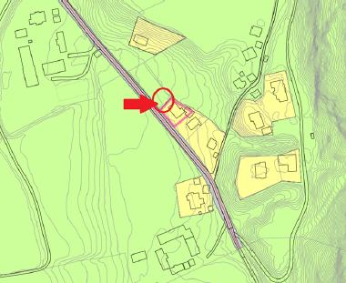 Figur 1: Oversiktskart over Støren. Området det søkes dispensasjon er vist med rød pil. Gjeldende plankart: Figur 2: utdrag fra Kommunedelplan Støren.
