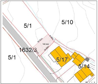 Arealet grenser til boligeiendommen gbnr 5/17, og eiere av den Berit og Atle Grytdal, ønsker å kjøpe det for utvidelse av eksisterende eiendom som pr. i dag er ca. 400m2.