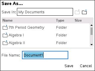 Hvis du lagrer et dokument for første gang, blir du spurt om hvilken mappe du vil lagre dokumentet i, og hva dokumentet skal hete. Standardmappen er Mine dokumenter. 2.