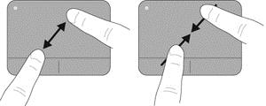 MERK: Rullehastigheten bestemmes av fingrenes hastighet. Knipe/zoome Ved hjelp av kniping kan du zoome inn og ut på bilder og tekst.