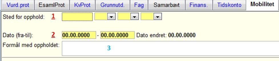 5.16 Student samlebilde underbilde MOBILITET Sted for opphold 1 Den eksterne institusjonen Dato (fra-til) 2 Fylles ut.