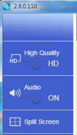 Trådløst display Programvareverktøyinnstilling Kvalitet og lyd Du kan velge speilingskvaliteten og slå av/på lyden.