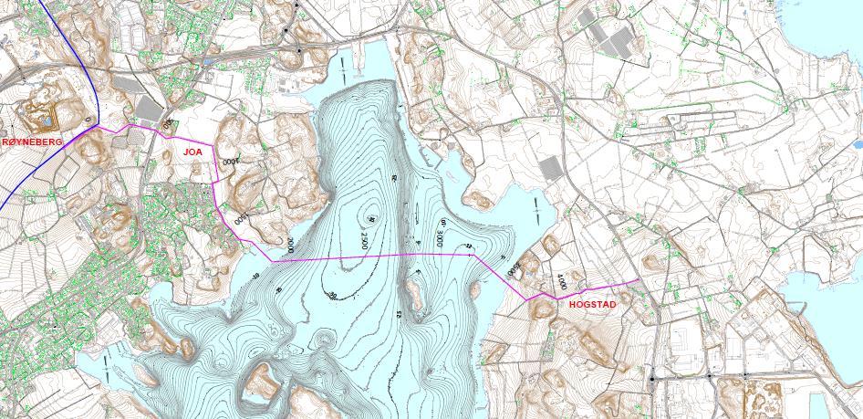 VEDLEGG I Kart over kryssing av Hafrsfjord Kart over søndre del av