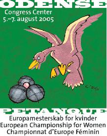 EM Damer Mesterskapet ble arrangert i Odense i Danmark i tidsrommet 5. 7. august 2005. Norges lag var Lisbeth Bruu, Ingri Hauger, Signe Hovind og Elin Rue. Frankrike tok gull, og Spania sølv.