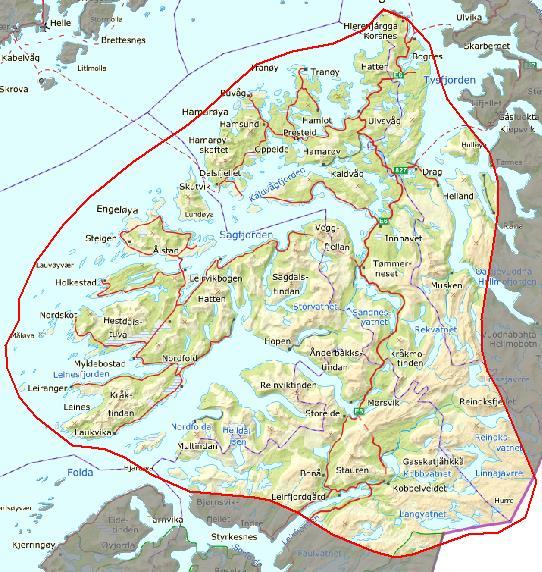 Aktuelle landskapsregioner er Nordlandsverran, Kystbygdene i Helgeland og Salten, Fjordbygdene i Nordland og Troms og Høgfjellet i Nordland og Troms.