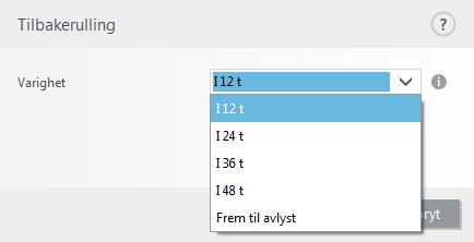 Spør om en oppdateringsﬁlstørrelse er større enn (kb) Programmet vil vise et varsel hvis oppdateringsﬁlstørrelsen er større enn spesiﬁsert verdi.