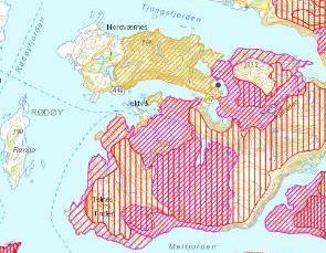 Figur 13. Flyttlei- og beiteområder til Hestmannen/Strandtindene reinbeitedistrikt.