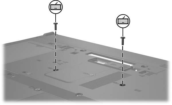 15. Skru fast tastaturskruene. 16. Sett på plass batteriet. 17.