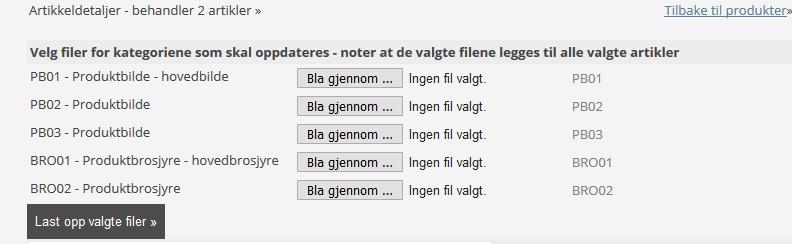 3. Legge inn medieinformasjon på varer via webportalen Logg på LogiqMedia. Søk fram varen(e) som du skal laste opp mediefiler til.