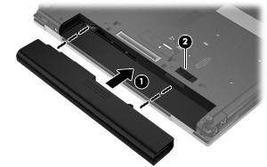 Sette inn eller ta ut batteriet FORSIKTIG: Du kan miste data hvis du bytter et batteri som er den eneste strømkilden.