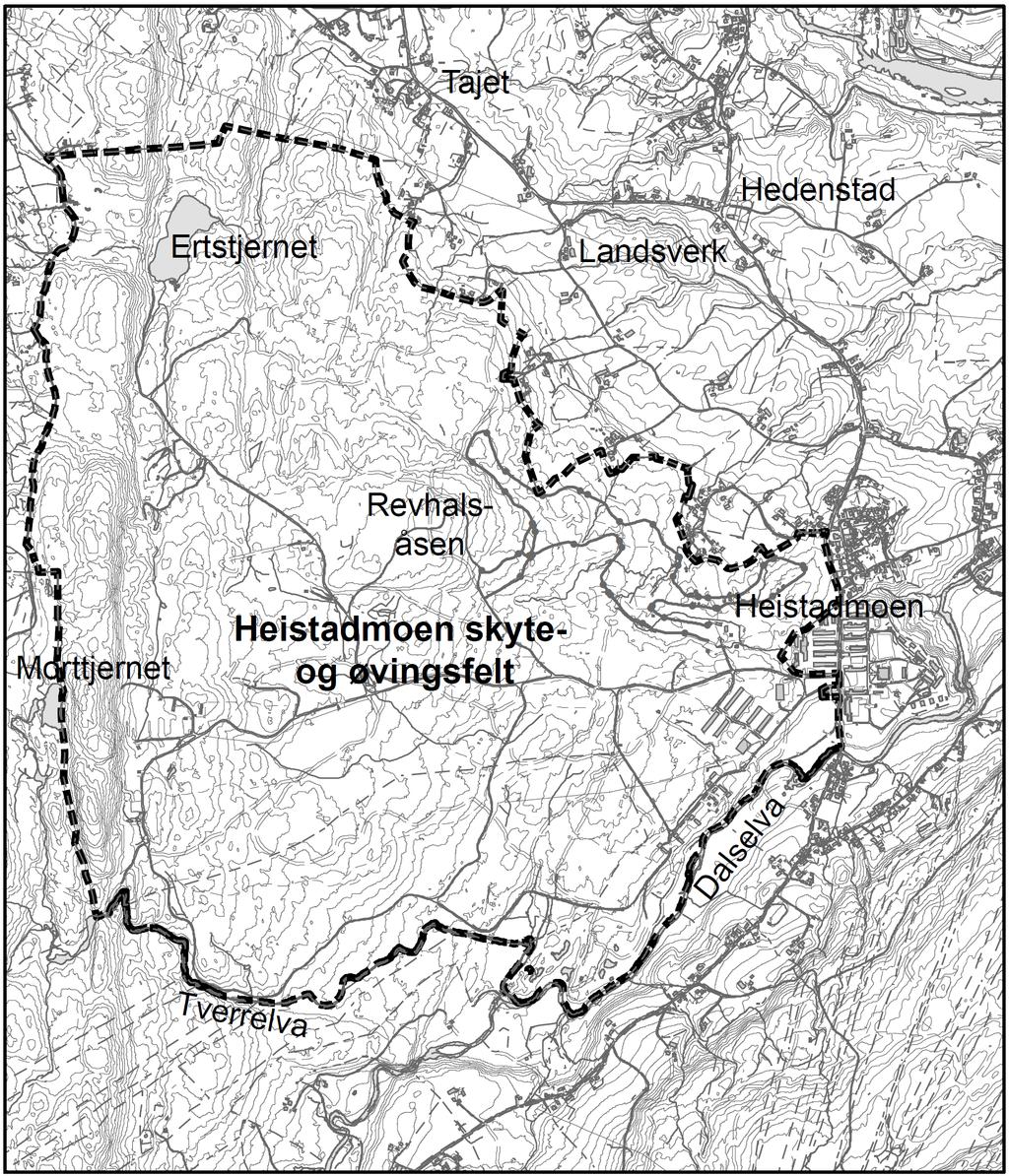 1.2 AVGRENSNING AV PLANOMRÅDET Planområdet er ca. 7 km2 og ligger ca. 10 km sørvest for Kongsberg by. Det strekker seg fra Saggrenda i nord til Tverrelva i sør.