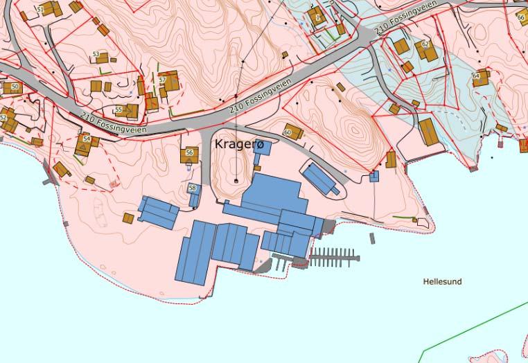 17. Dokumentasjon fra Norges geologiske undersøkelsers kvartergeologiske kart som viser planområdet. Grunnforhold: Bebygd strandområde, større utfylling.