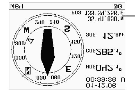 Kompass informasjon Kompass skjerm A Klokke (U = UTC, L= Lokal tid) Dato COG Kurs over bunn vises