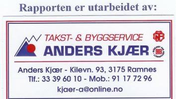 TAKSTMANN Takst & Byggservice Anders Kjær Telefon: 911 77 296 E-post: anders@kjaertakst.