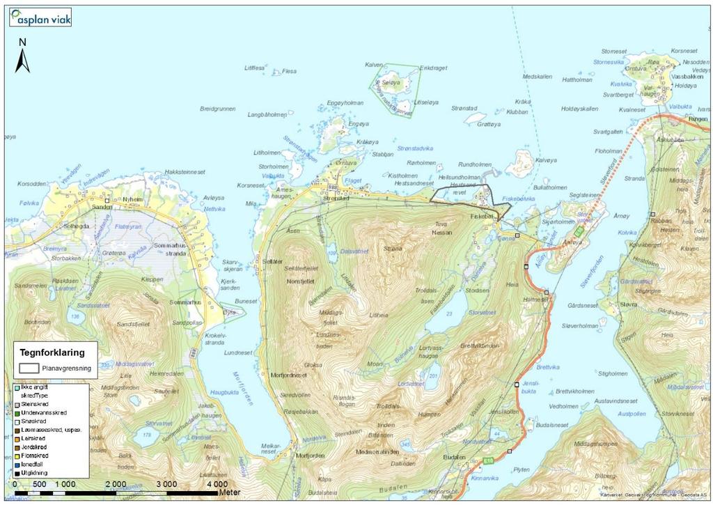 15 Steinsprang Sløverfjorden, 2010 Figur 11: Ifølge skredhendelsesdatabasen på atlas.nve.no har det skjedd flere skredhendelser, de fleste er relatert til steinsprang på vei. 3.