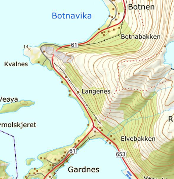 Fartsgrense er generell utenfor tettbygd strøk, 80 km/t. Tiltaket gjeld etablering av køvarsling i Kvalnestunnelen.