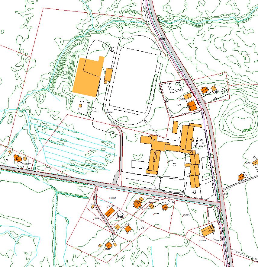 3.3 Topografi Størstedelen av planområdet er utbygd, men delar av områda som i planen er avsett til idrett- og naturføremål er småkuperte. 3.