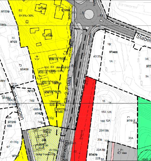 Side 2 Planstatus Kommuneplanens arealdel (KPA) 2012-2024 Området er i gjeldende KPA vist som eksisterende boligbebyggelse, hovedveg og kollektivåre.