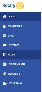 Du vil da bli logget på som klubb og du vil i tillegg til din egen informasjon få opp informasjon