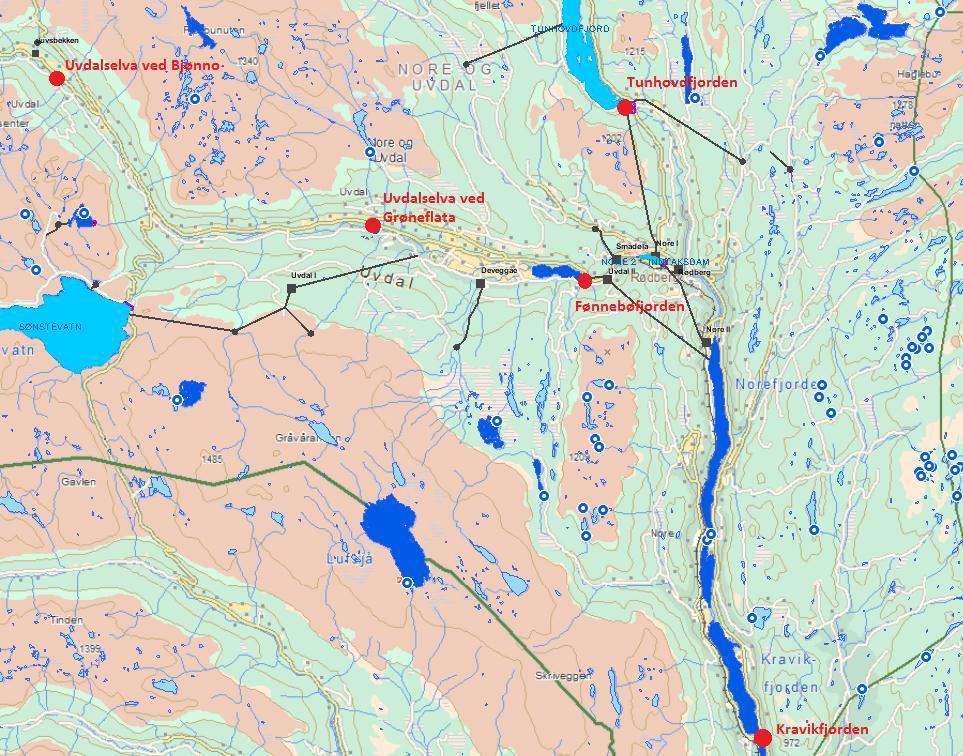 Figur 2-2 Prøvepunkt i Rollag.