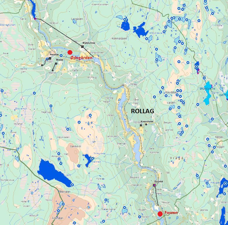 er prøvetakingsstasjoner for Numedalslågen.