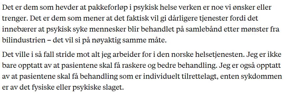 Pakk opp da, vel (Høie, 2015, Tidsskrift for norsk psykologforening) Forløpet skal tilpasses hver enkelt pasients