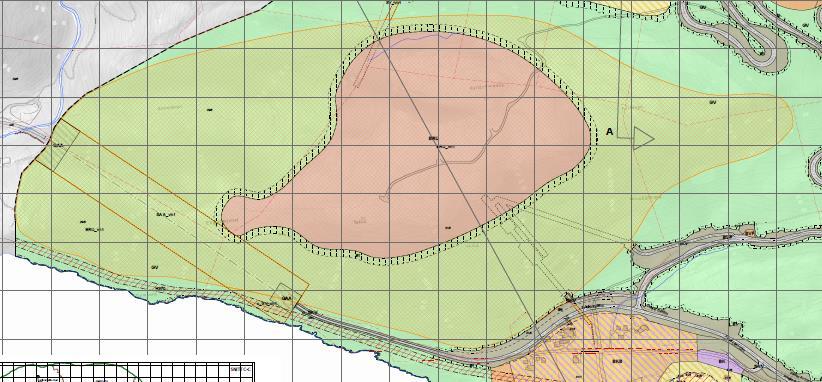I dette området skal det og setjast opp sikringsgjerde. Gruva (området for underjordsdrift) vert no vist på same formelle plan kartet som resten av tiltaka.