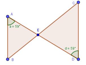 Forklar at ABC er formlik ADE A er lik i begge trekanter. D og B samsvarende vinkler med parallelle linjer.
