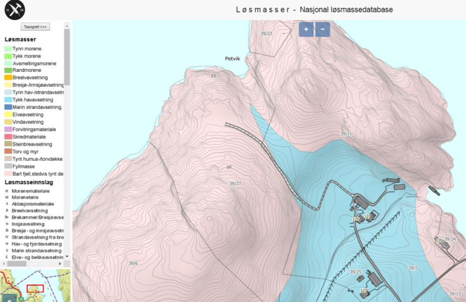 Figur 2 Berggrunnen i planområdet (kilde: ngu.no). Berggrunnen i planområdet består ifølge NGU av diorittisk til granittisk gneis. Dette er en bergart som generelt frigjør lite næring.