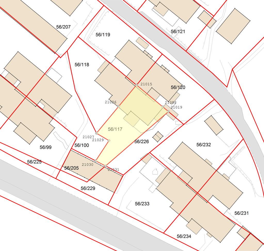 NITTEDAL KOMMUNE Eiendomskart med koordinatliste Gnr Bnr 56 117 Målestokk Dato 1: 500 19.02.