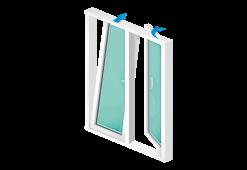 God balanse i vinduet sikrer lang levetid og optimal drift. SIDEHENGSLET Sidehengslet vindu kan leveres med opptil 6 rammer.