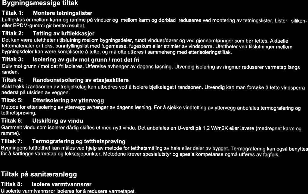 Tiltaksliste: Vedlegg til energiattesten Attesten gjelder for følgende eiendom (Vedlegg 1) Adresse: Stokkaveien 6A Gnr: 59 Postnr/Sted: 4024 Stavanger Bnr: 1394 Leilighetsnummer: Seksjonsnr: Bolignr: