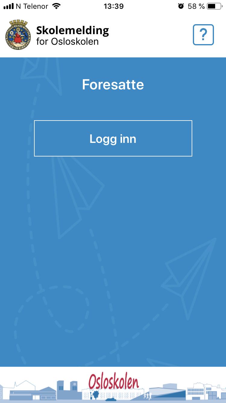 Informasjon fra skolen "Skolemelding": Osloskolen har en egen app der du kan sende og få meldinger fra barnets lærer, og du kan melde fravær for
