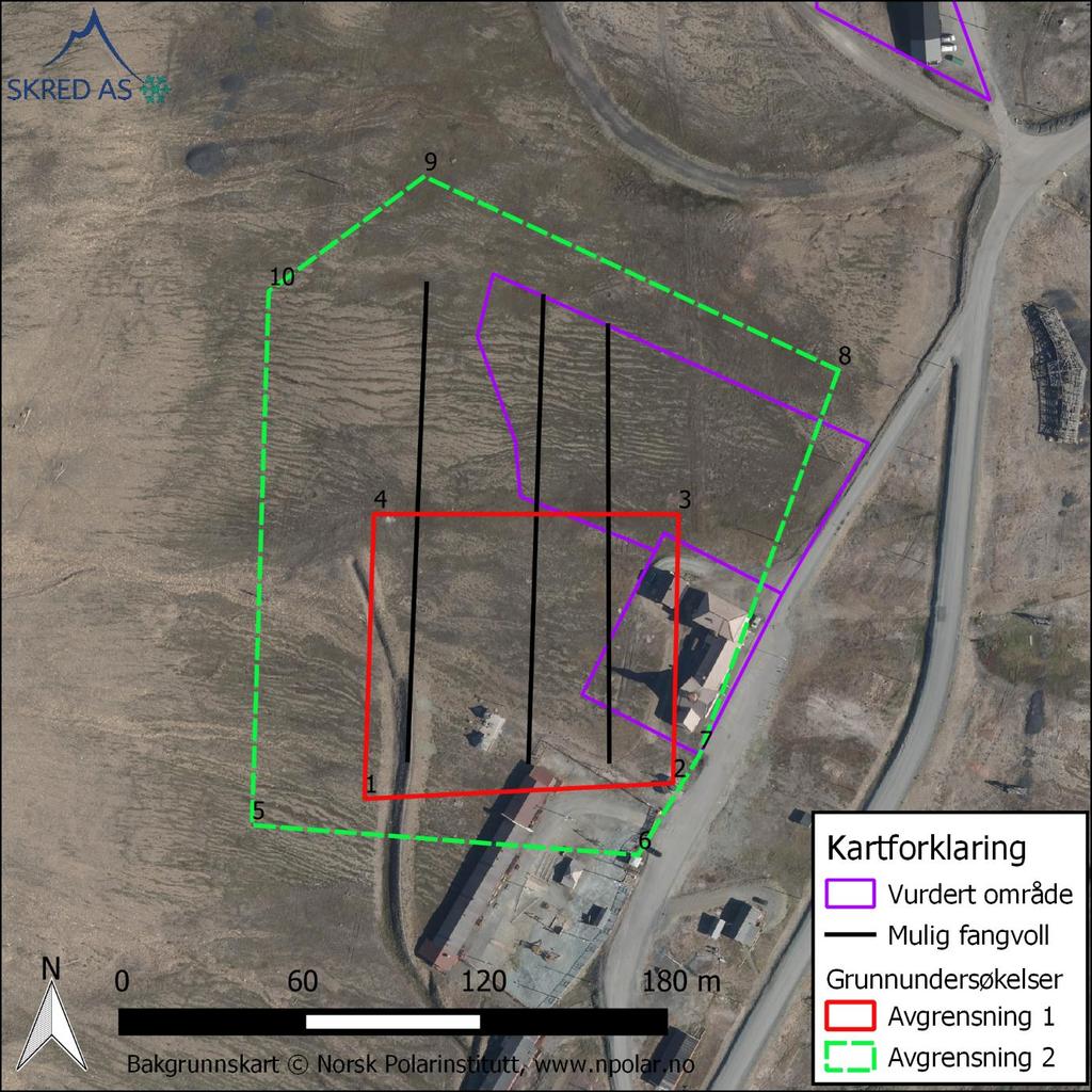 C B A Figur 2: Plassering av fangvoller, samt